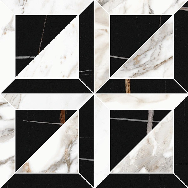 Breccia Capraia and Sahara Noir Mosaic Mix
