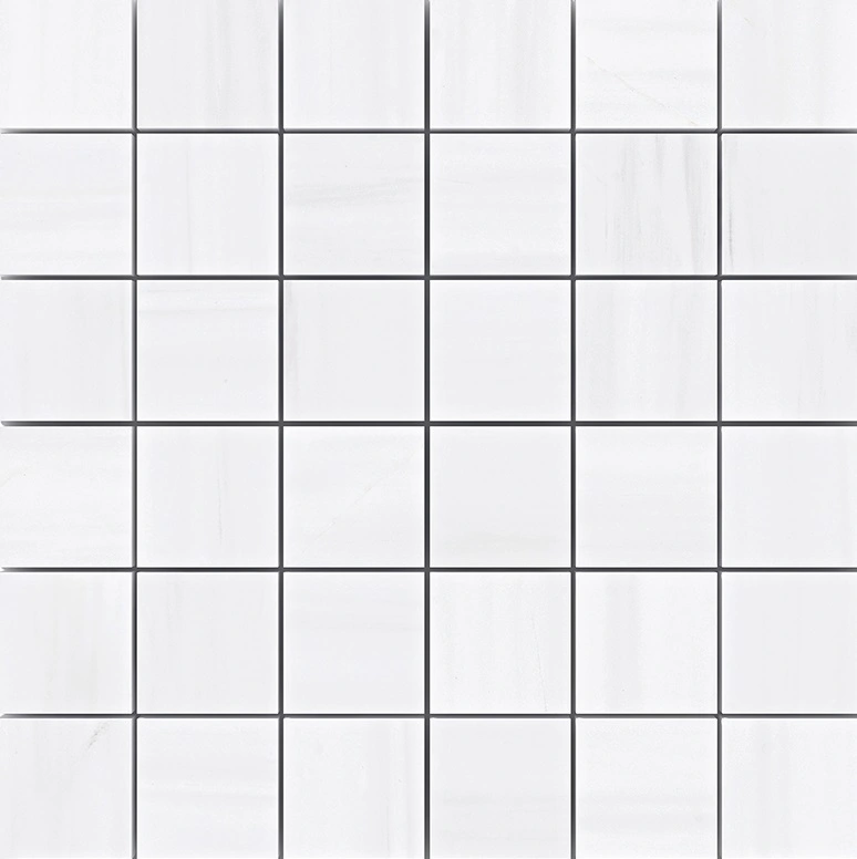 Snow White Honed 2x2 Marble Mosaic
