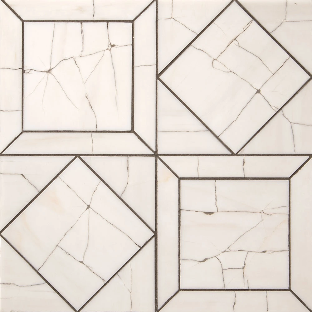 Bianco Dolomiti Honed Palazzo Li Antica Marble Mosaic