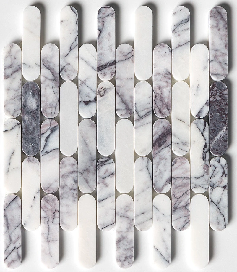 Lilac Honed Pill Marble Mosaic