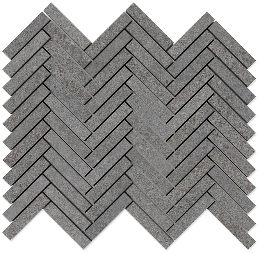 Octavia Grey Herringbone 5/8x3 Porcelain Mosaic
