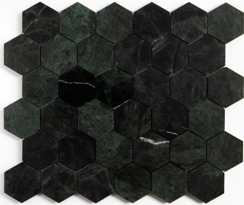 Verde Lucia Honed Hexagon 2 Marble Mosaic