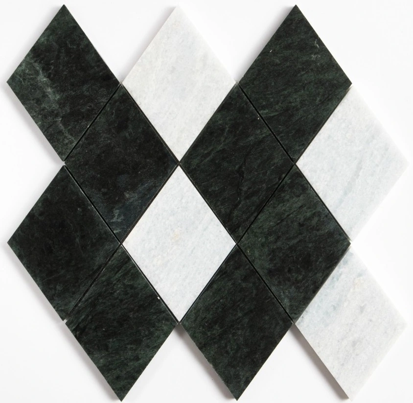 Blue Celeste, Verde Lucia Honed Almas Marble Mosaic