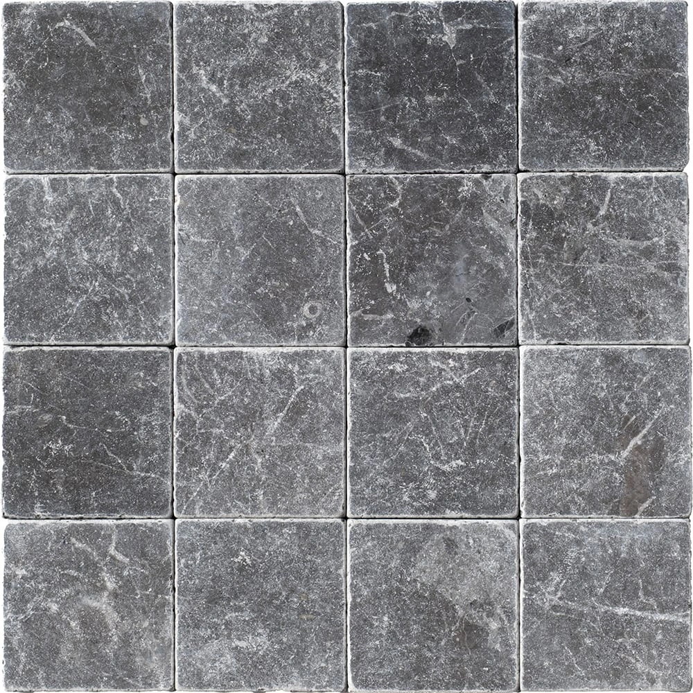 Iris Black Tumbled Marble Tile