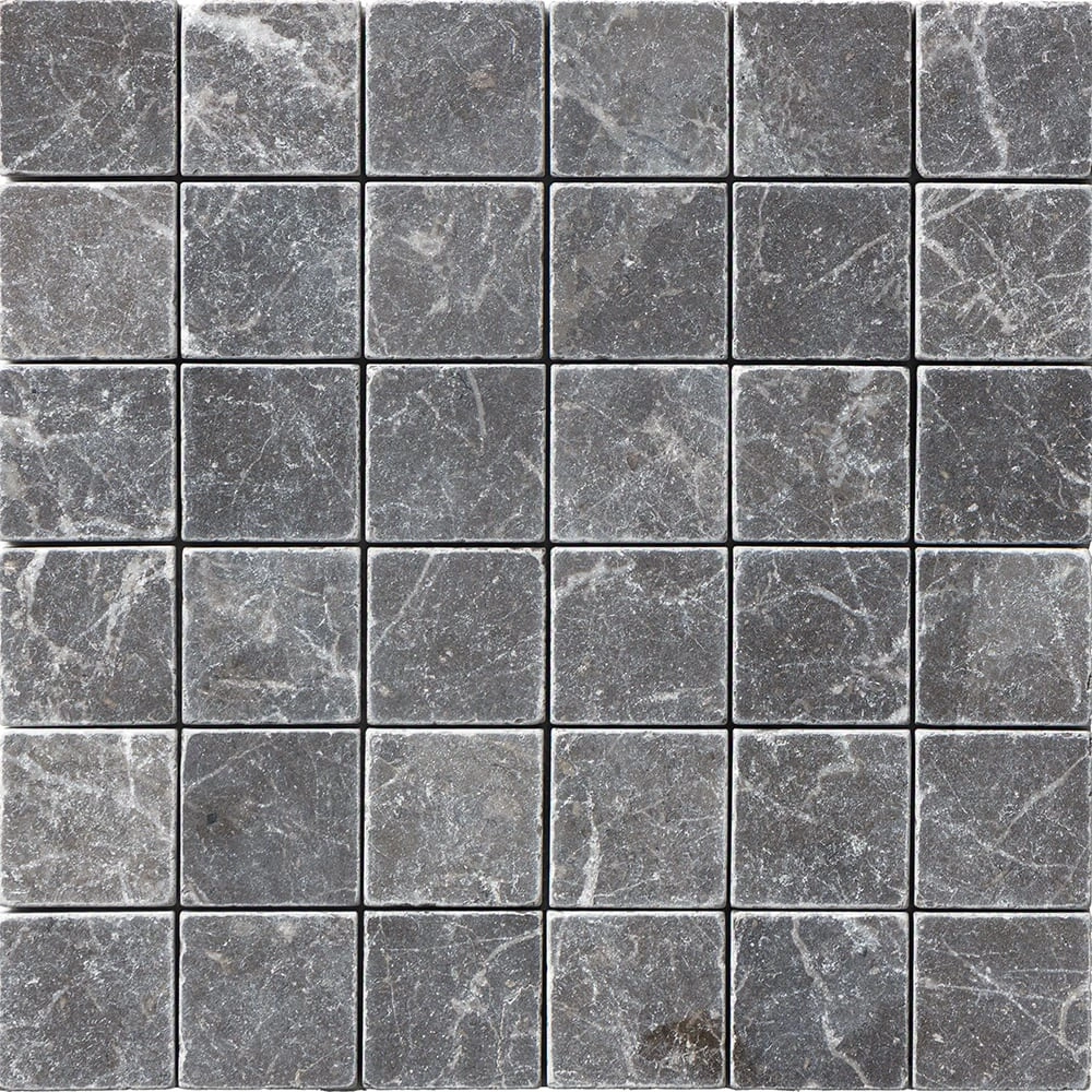 Iris Black Tumbled 2x2 Marble Mosaic