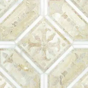 Valletta Travertine White, Desert Pink, and Calacatta Monet