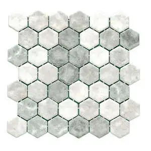 Eco Mosaics Hex XL Shabby Green Satin Mosaic