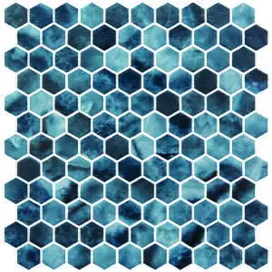 Eco Mosaics Hex Onice Blue Matte/Shiny Mosaic