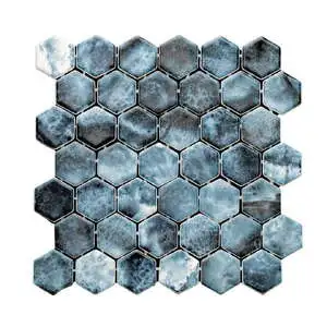 Eco Mosaics Hex XL Onice Blue Matte/Shiny Mosaic