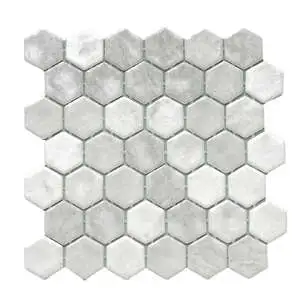 Eco Mosaics Hex XL Shabby Grey Satin Mosaic