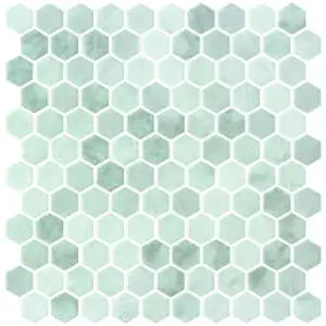 Eco Mosaics Hex Shabby Grey Satin Mosaic