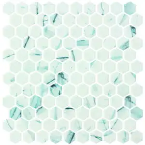 Eco Mosaics Hex Calacatta Blue Matte Mosaic
