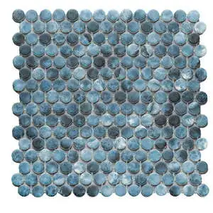Eco Mosaics Penny Onice Blue Matte Mosaic