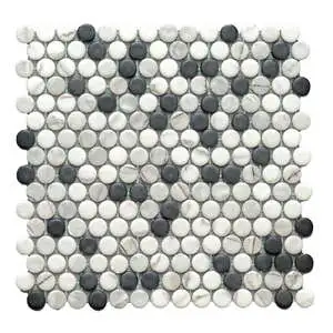 Eco Mosaics Penny Black & White Matte Mosaic