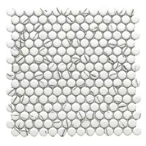 Eco Mosaics Penny Lineas Blanco Matte Mosaic