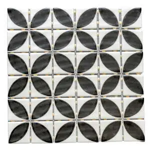 Eco Mosaics Square Lily Black Matte/Shiny Mosaic