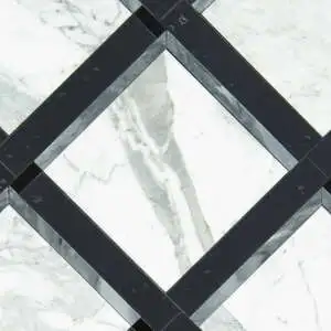 Agatha Nero Marquina with honed Calacatta Tia