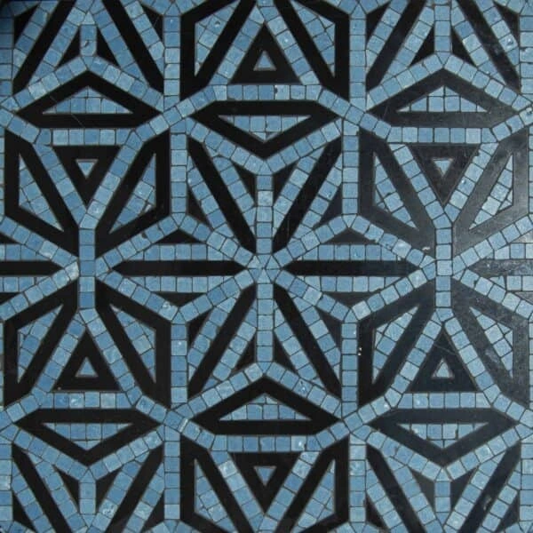 Anni Nero Marquina and tumbled Cornflower