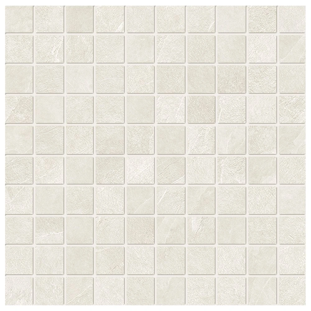 Ardoise Slate White 1x1 Mosaic Natural