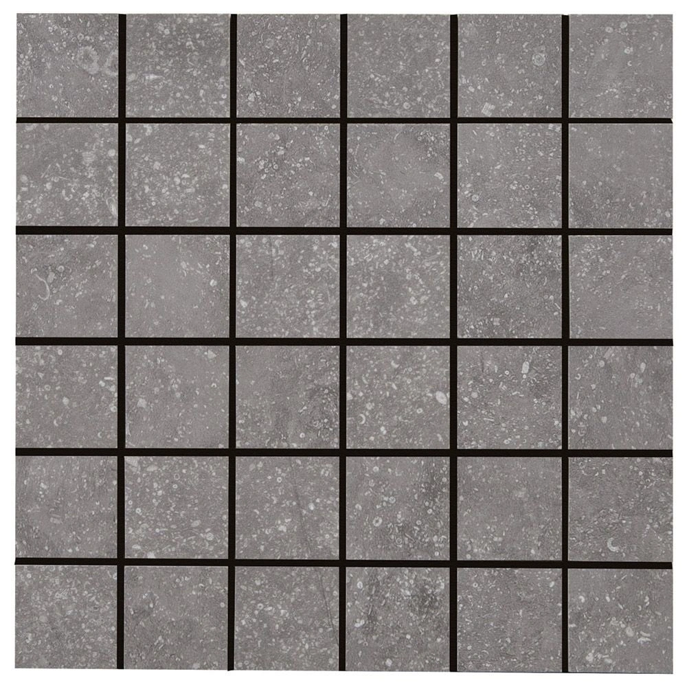 Beljn 2x2 Mosaic Canal Gray Unpolished Limestone Look Porcelain
