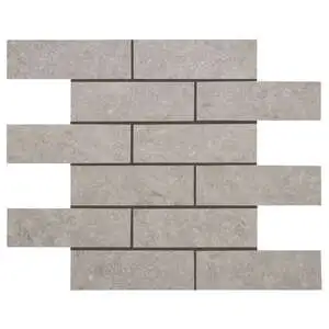 Beljn 2x6 Brick Mosaic Platinum Solitaire Unpolished Limestone L