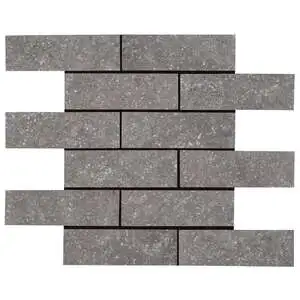 Beljn 2x6 Brick Mosaic Canal Gray Unpolished Limestone Look