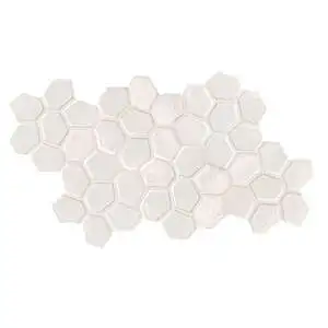 Botanica 9x15 Seed White Glossy Mosaic Tile