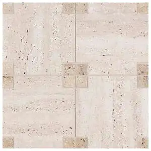 Classico 12x12 Dot Mosaic Beige Bianco Matte Travertine Look