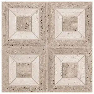 Classico 12x12 Square Mosaic Tortora Bianco Matte Travertine