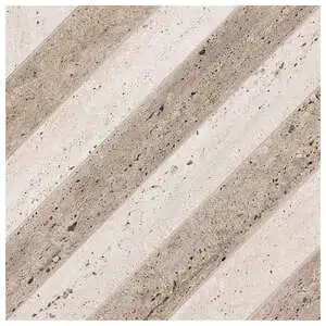 Classico 12x12 Stripe Mosaic Tortora Bianco Matte Travertine Loo