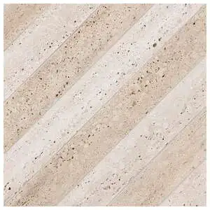 Classico 12x12 Stripe Mosaic Beige Bianco Matte Travertine Look