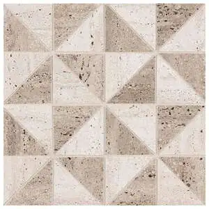 Classico 12x12 Pinwheel Mosaic Tortora Bianco Matte Travertine L