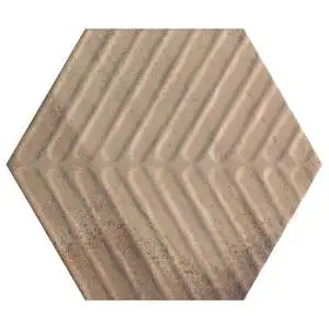 Cotto Moderno Marron 8" Chevron Hex Unpolished Terracotta Look