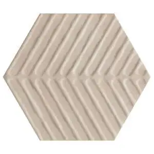 Cotto Moderno Taupe 8" Chevron Hex Unpolished Terracotta Look
