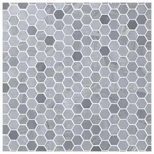 Grigio Cielo 1" Hex Mosaic Honed Natural Stone