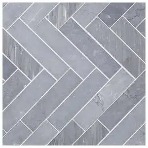 Grigio Cielo Large Herringbone Mosaic Honed Natural Stone