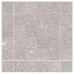 Ilaya 2x2 Mosaic Shore Taupe Matte Limestone Look Porcelain Tile