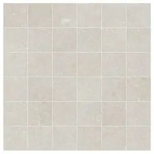 Ilaya 2x2 Mosaic Haze White Matte Limestone Look Porcelain Tile