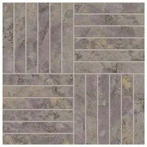Marblique 1x6 Alternating Mosaic Invisible Grey Unpolished