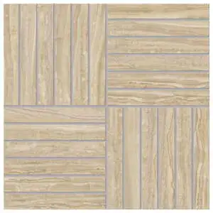 Marblique 1x6 Alternating Mosaic Onice Verde Unpolished Marble