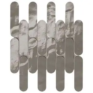 Piper Curve Mosaic Grigio Fumo Brilliante Porcelain Tile