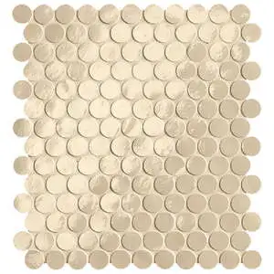 Piper Penny Round Mosaic Beige Brilliante Porcelain Tile