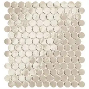 Piper Round Mosaic Avorio Brilliante Porcelain Tile