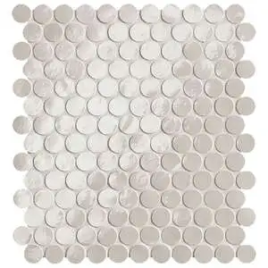Piper Round Mosaic Ghiaccio Brilliante Porcelain Tile