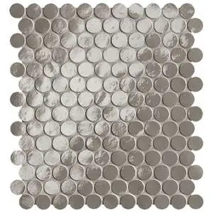 Piper Round Mosaic Grigio Fumo Brilliante Porcelain Tile