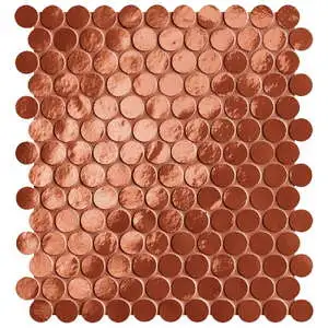 Piper Penny Round Mosaic Russoe Cuore Brilliante Porcelain Tile