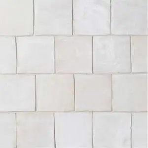 Zel Zellige Nouveau 4"x4" Desert White Gloss