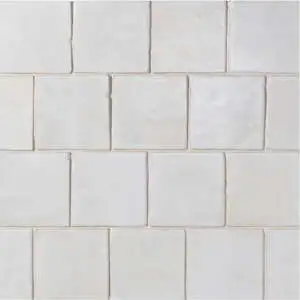 Zel Zellige Nouveau 4"x4" Fez White Gloss