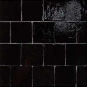 Zel Zellige Nouveau 4"x4" Noir Gloss