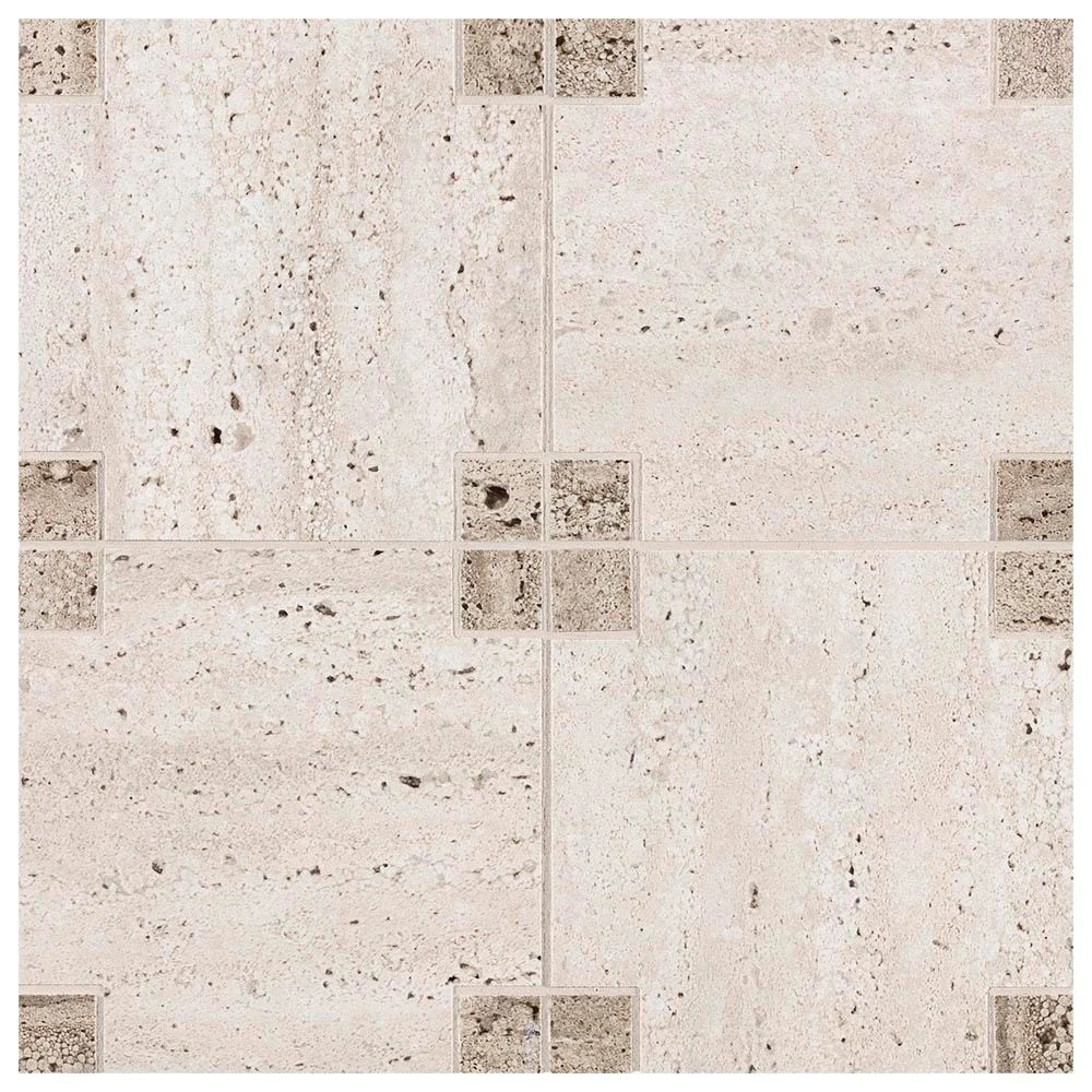 Classico 12x12 Dot Mosaic Tortora Bianco Matte Travertine Look